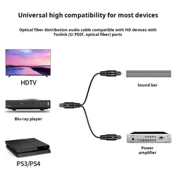 One to Two SPDIF Digital Optical Audio Cable for Toslink Gold Plated 1m 1.5m 2m 3/5m SPDIF MD DVD Gold Audio Fiber Optic Cable