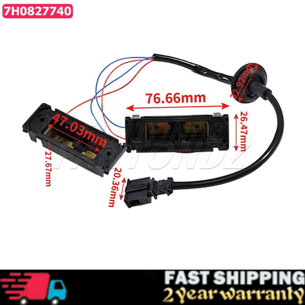 Rear License Plate Lamp Cabel Housing 7H0827740 For Volksawgen Transporter T5 T6 For VW Caddy MK2/MK3 2004-2015