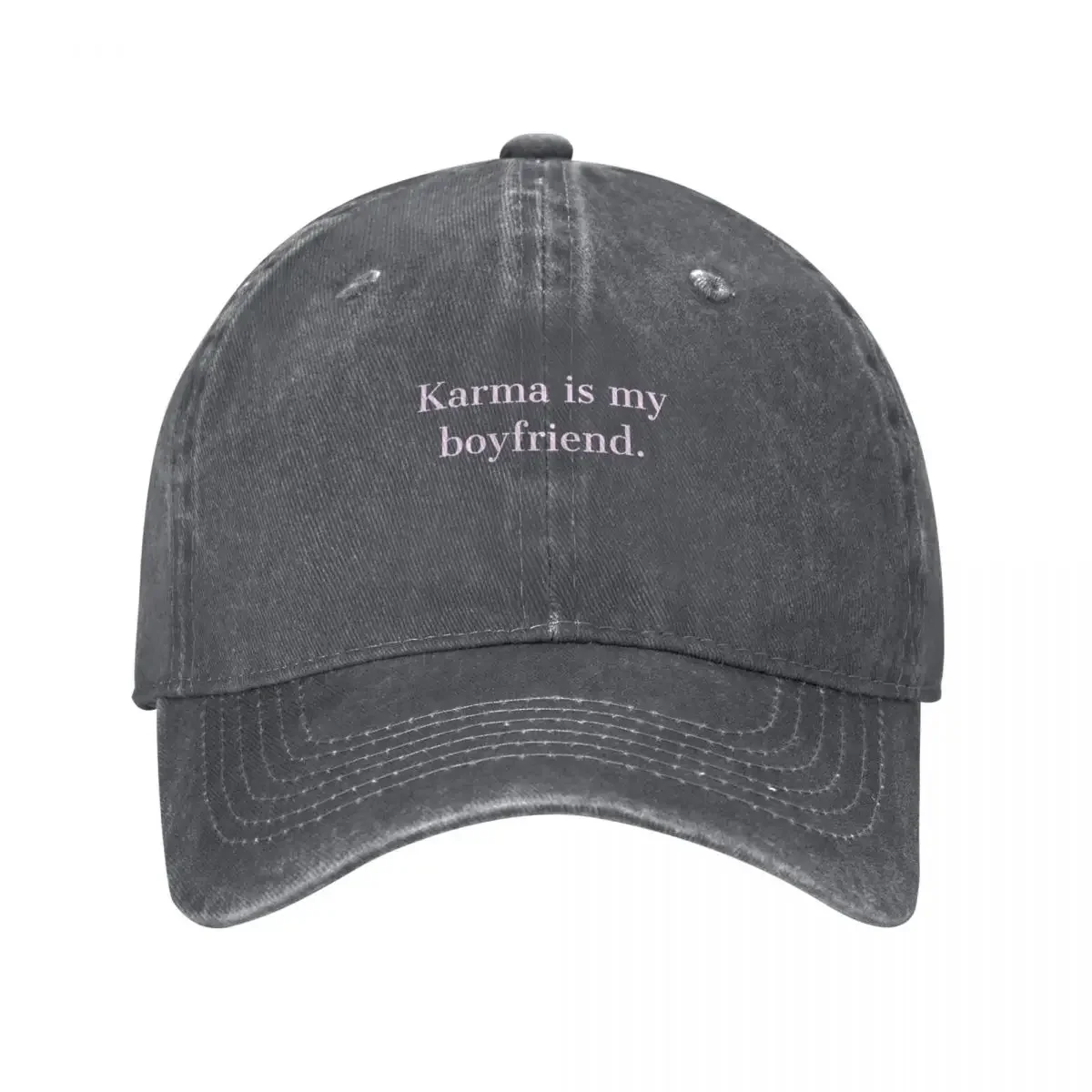 Karma is my boyfriend - Funny holiday season singles design Baseball Cap custom caps Designer Hat Men's Baseball Women's