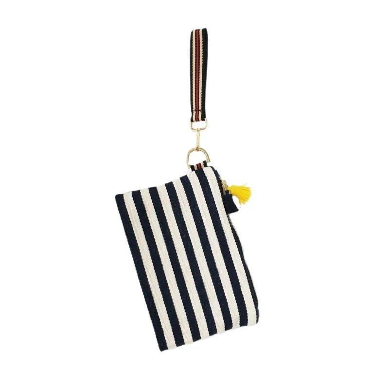 Striped Tassel Makeup Bag Zipper Canvas Makeup Bag Travel Split Large Capacitycosmetics Storage Bag Women image 6