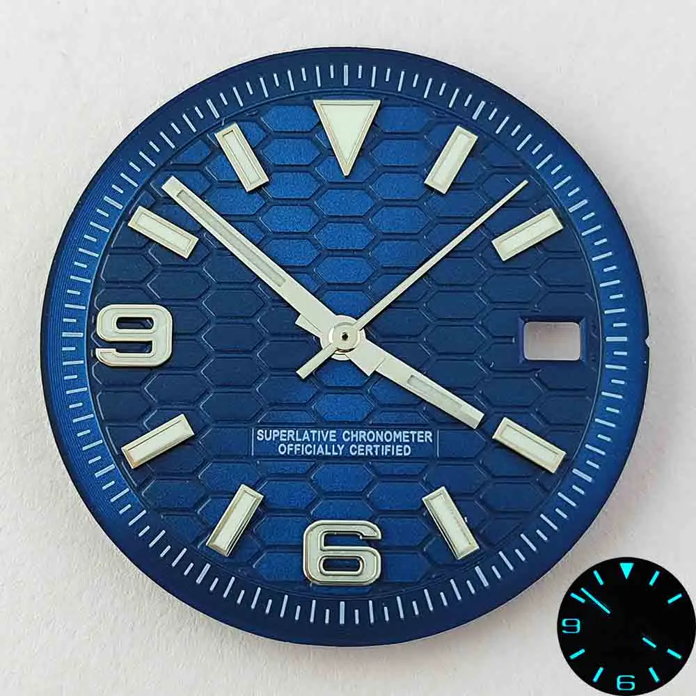 High Quality NH35/NH36 dial Watch dial S dial Blue luminous dial Suitable for NH35 NH36 movement watch accessories Watch repair