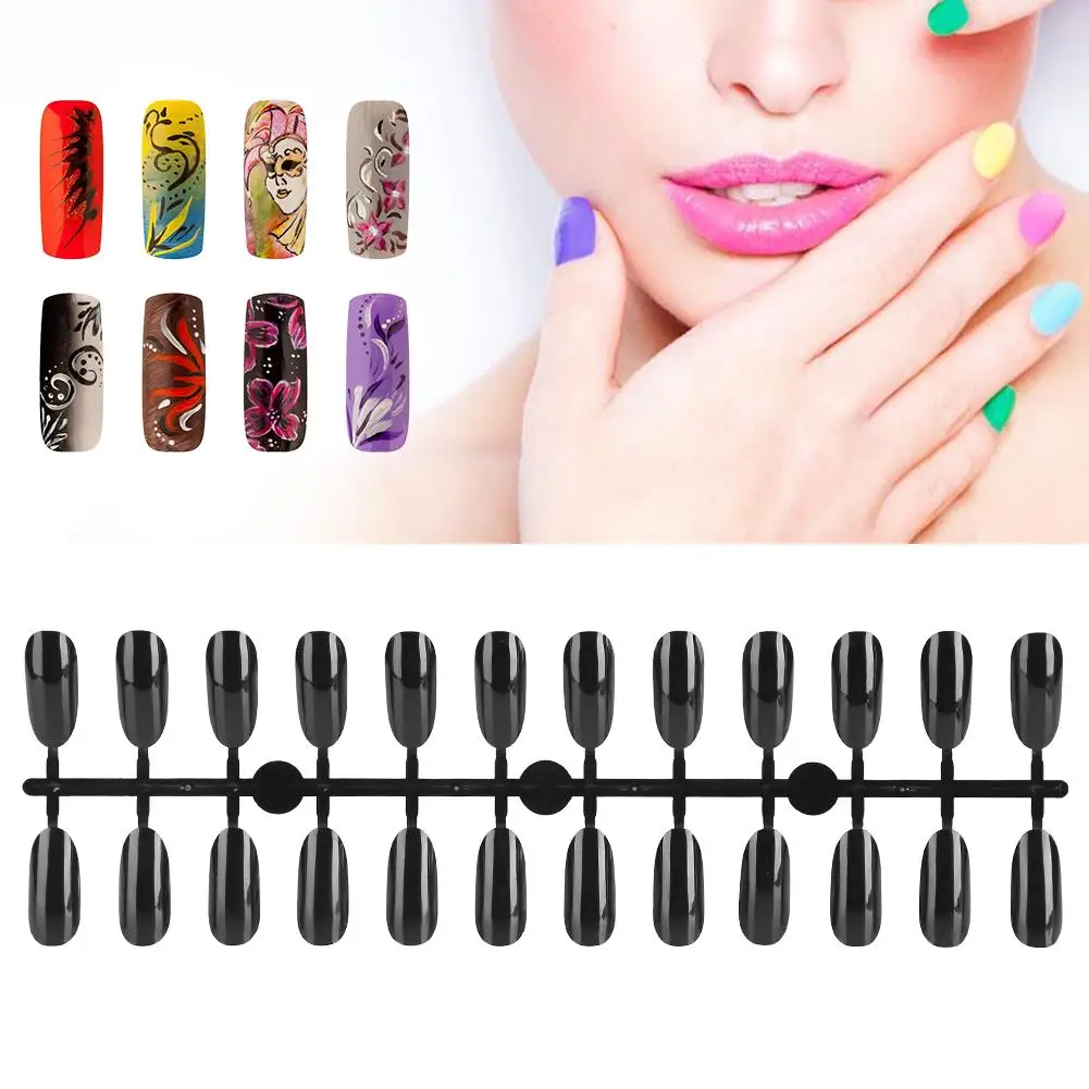 240 Pcs Oval Nail Tips Display Color Card - UV Gel Polish Showcase - DIY Practice Palette for Nail Art