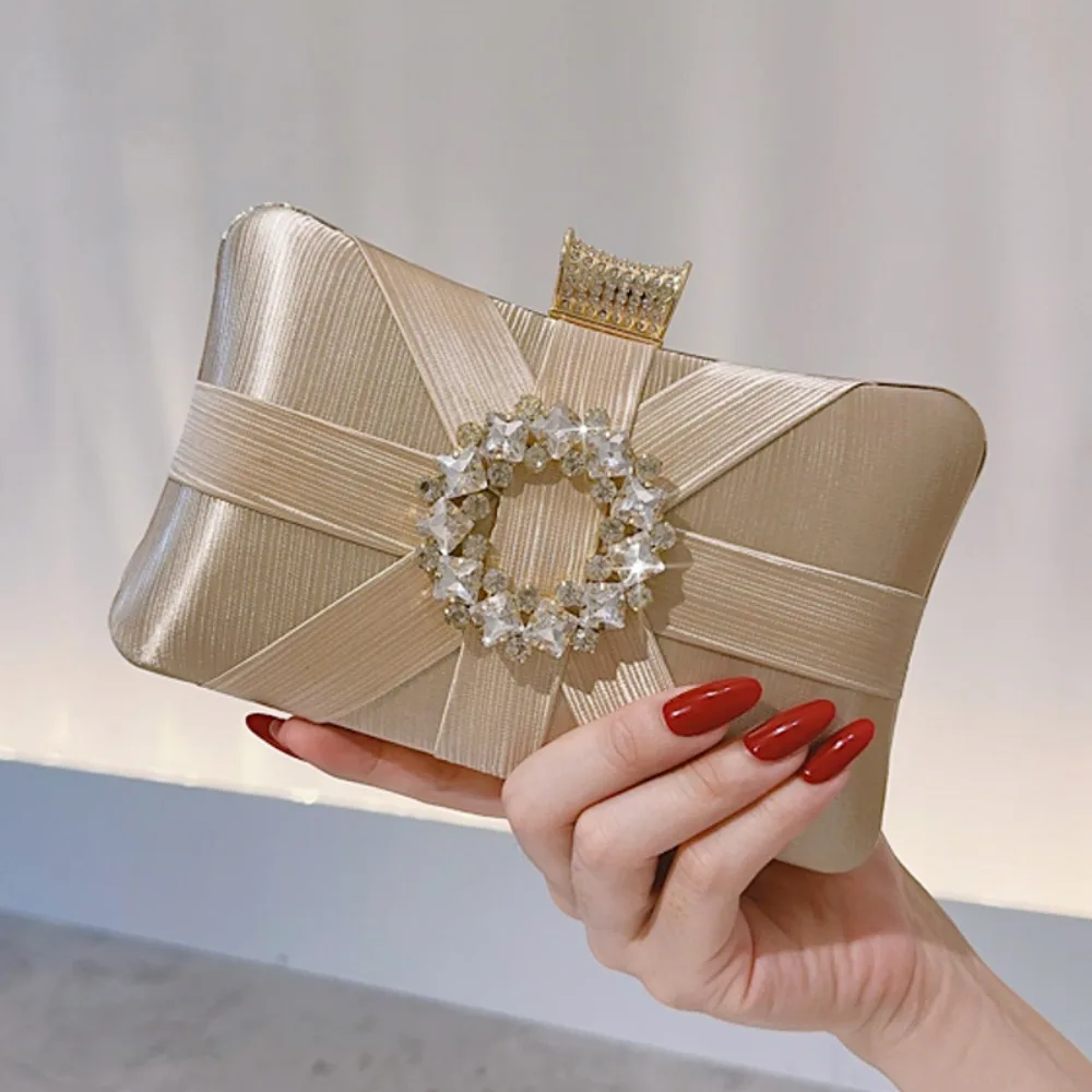 

2025 винтажные роскошные тканые вечерние сумки для женщин, сумки через плечо с цепочкой и стразами, женский вечерний свадебный клатч