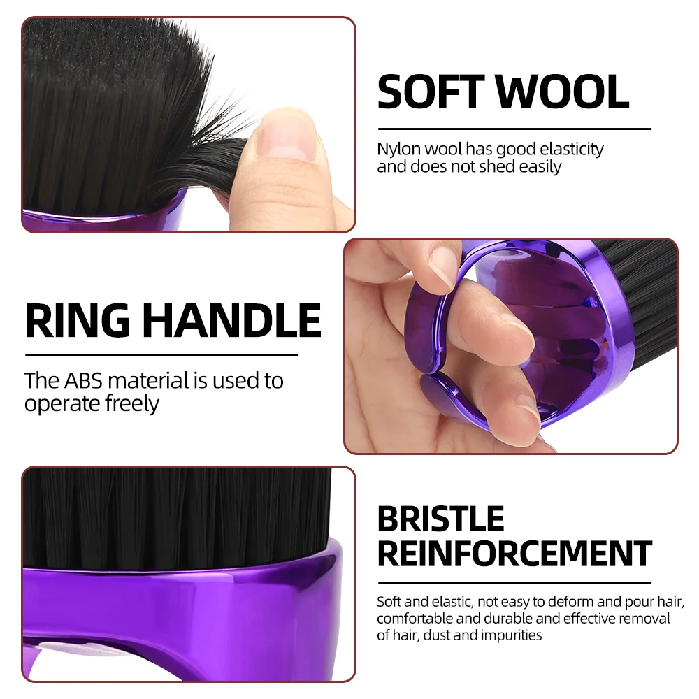Plumeau de cou de barbier, tondeuse à cheveux, nettoyeur de poussière, brosse, outil de coiffure de Salon avec poils en Nylon, outils de coiffure polychromes