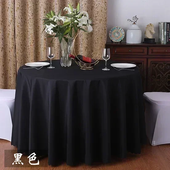 

2024 Pure Color Hotel Banquet tablecloth home Hotel Large Circular Wedding Tablecloth restaurant cloth art Gray22