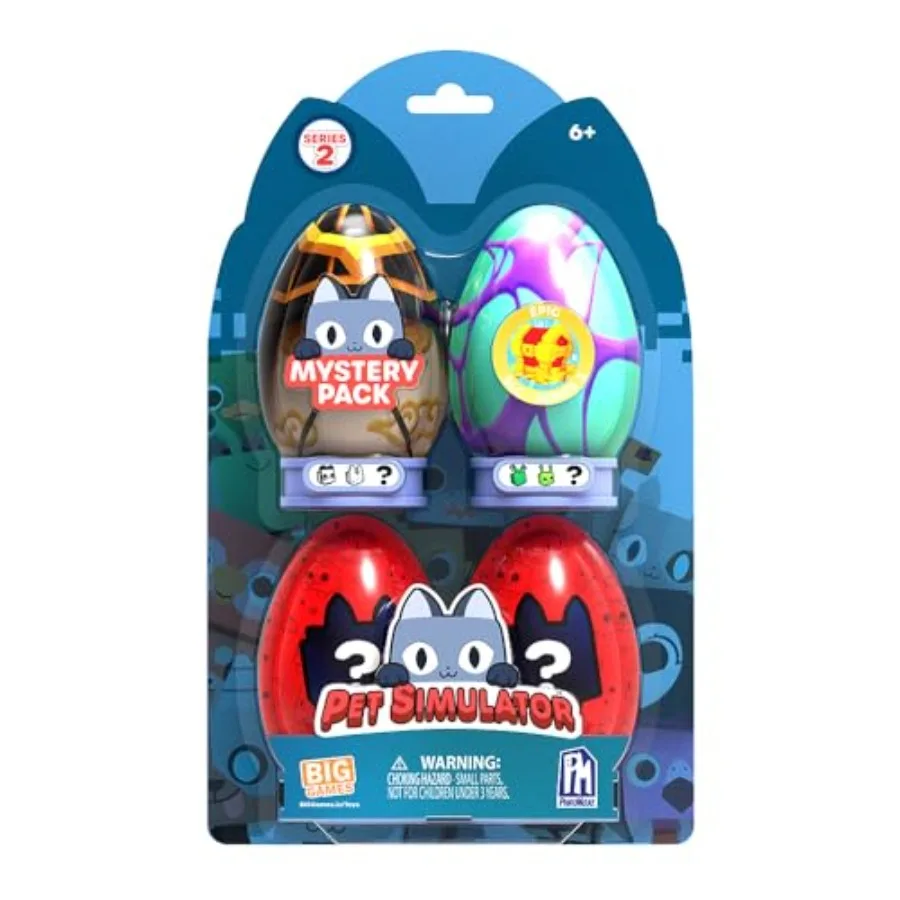 

Pet Simulator - Mystery Pet Minifigures 4-Pack Four Mystery Eggs and Figures w/Accessories and Stands, Series 2 [Includes DLC]