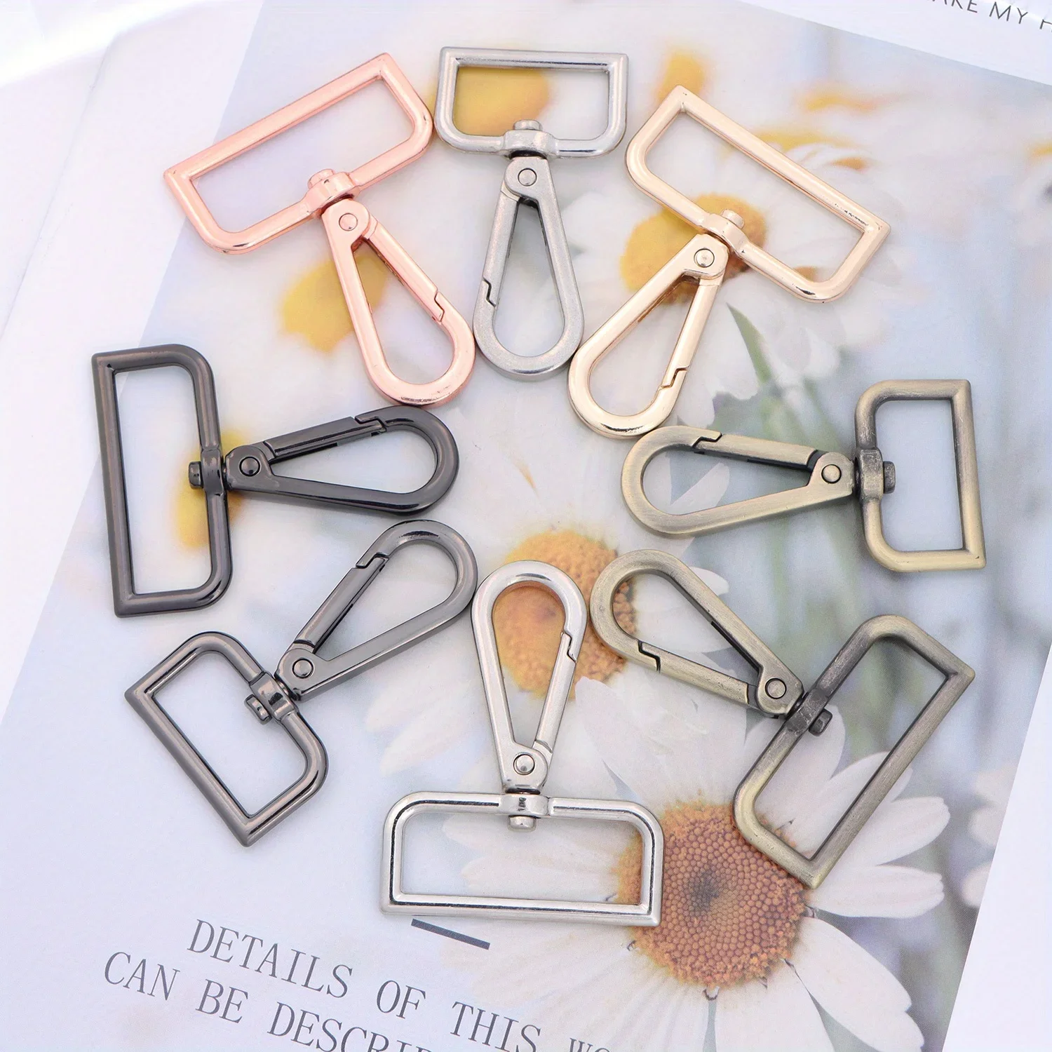 5pcs Metal Swivel Lobster Clasp Claw Push Gate Snap Hooks for DIY Crafts Keychain Purse Handbag Making