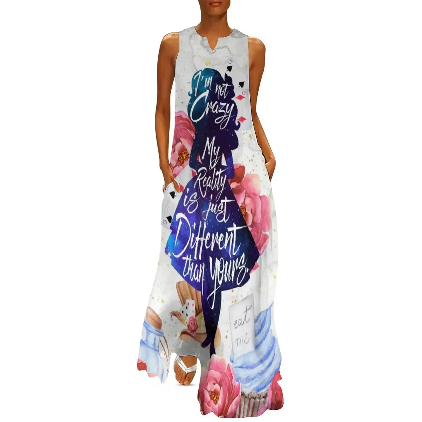 

Alice - I'm Not Crazy Long Dress Woman's evening dress summer dresses dresses with long sleeves Woman clothes Dress