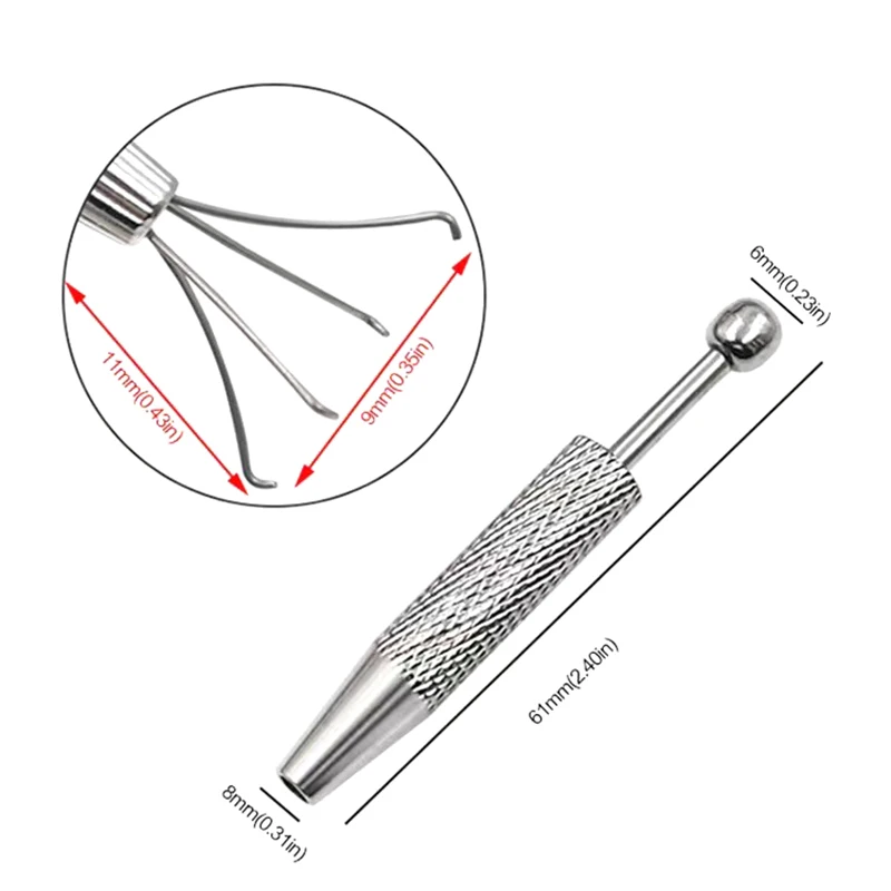 * New Sale 4 Claws Stainless Steel Chip Gripper Pick-up Tool Jewelry Beads Gems Prong Holder Tweezer Catcher Grabber