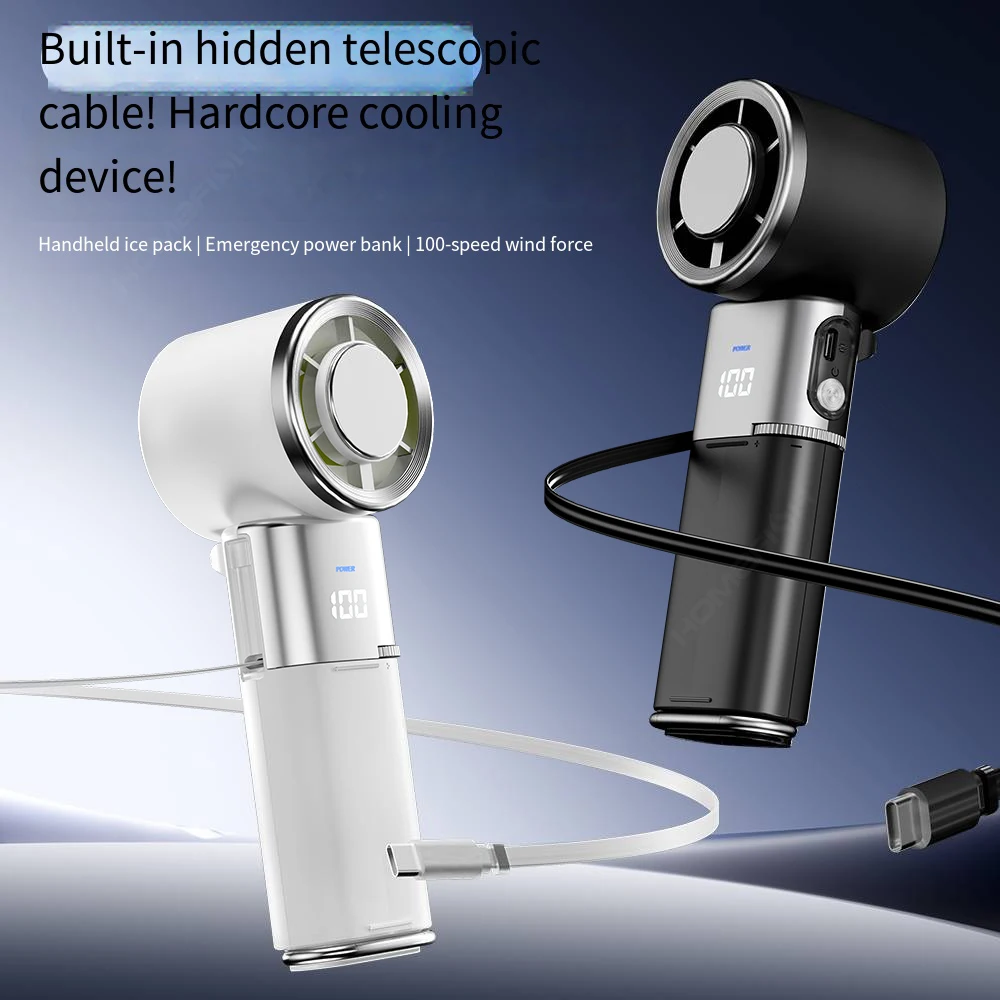 HOMEFISH Whirlwind Leafless Mini Fan Portable USB Charging Silent Design for Home Outdoor Travel Use