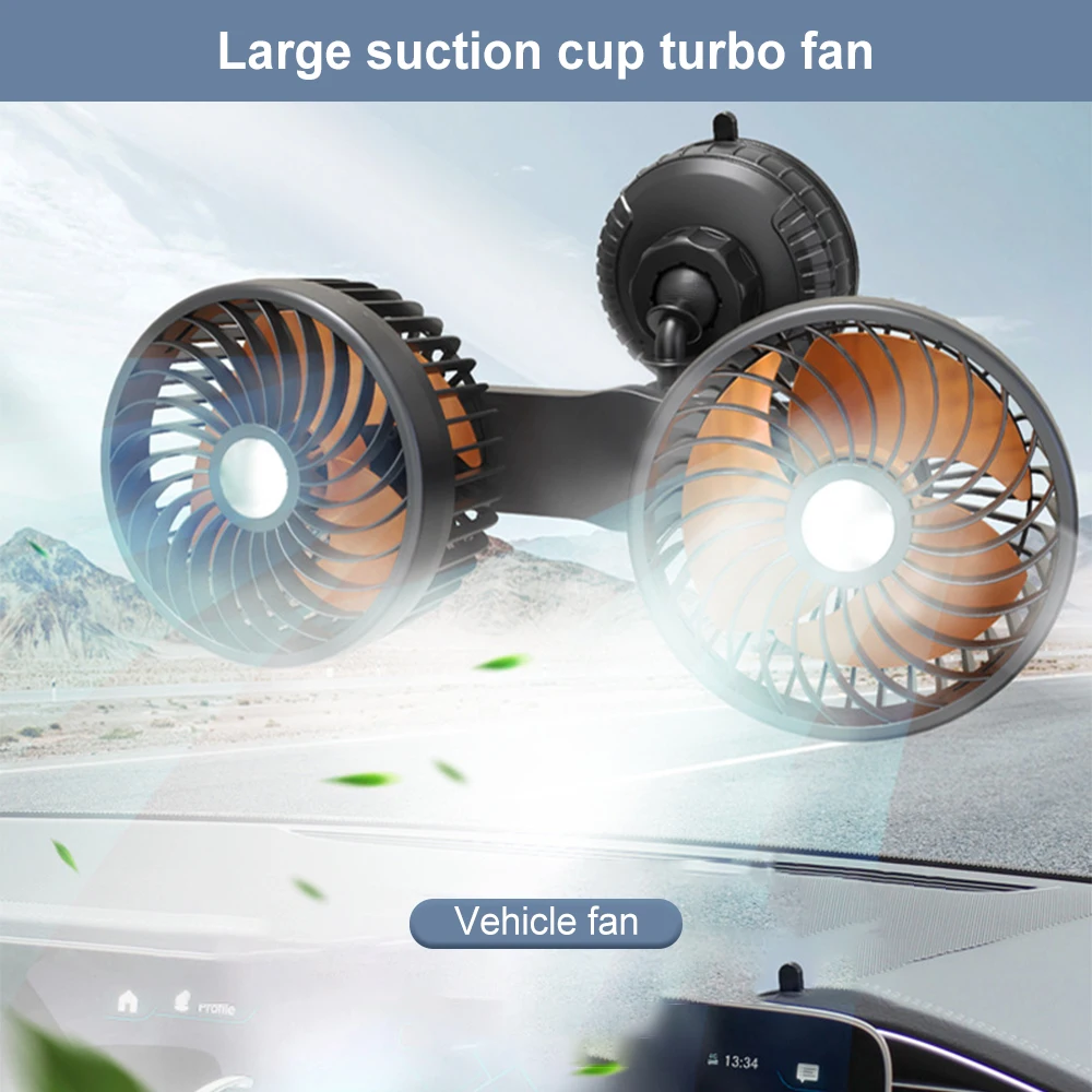 

Auto Ventilation Fan USB Charging Air Circulator Fan 360 Degree Rotation Electric Car Circulator 3 Speed for Auto Sedan Mini Van