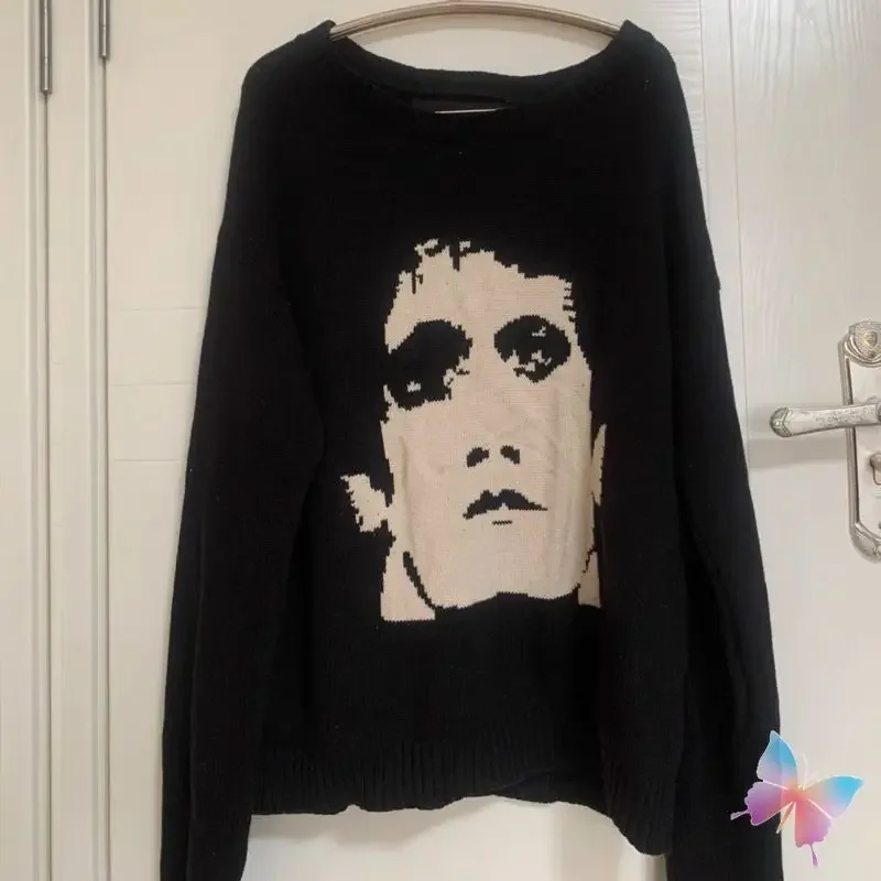 

Winter Enfants Riches Dprimes Sweaters Men Women Portrait Print Woolen Pullover High Street Casual ERD Knit Sweatshirts