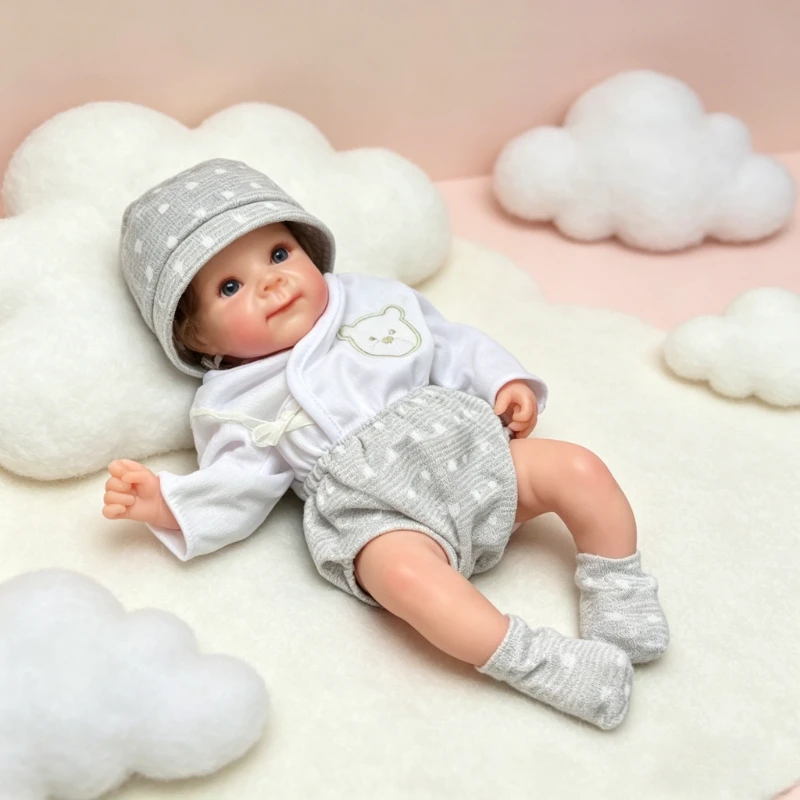 

30CM Bettie Lifelike Soft Touch Stretchable Silicone Material Doll with Rooted Hair