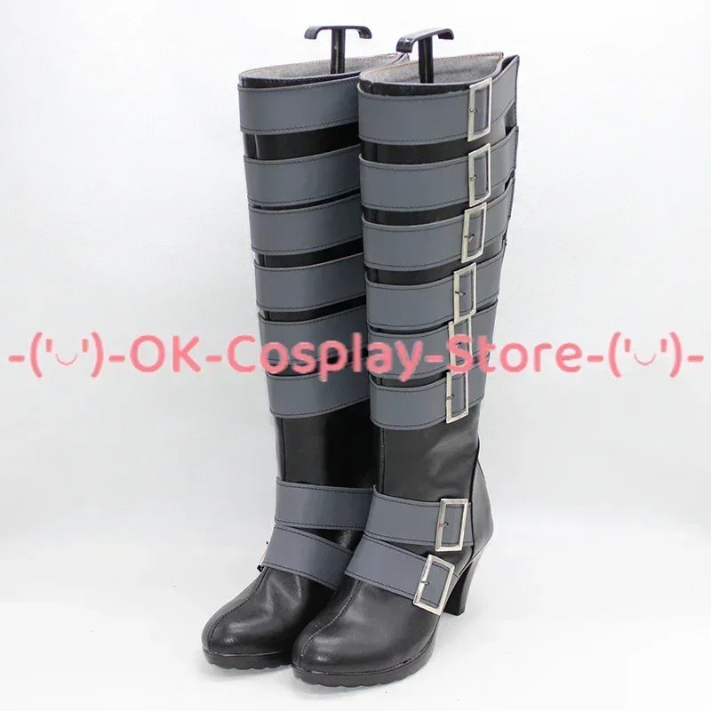 [Customized] Black Butler Kuroshitsuji Undertaker Cosplay Shoes Anime Roleplay Props Carnival Holiday Party PU Leather Boots