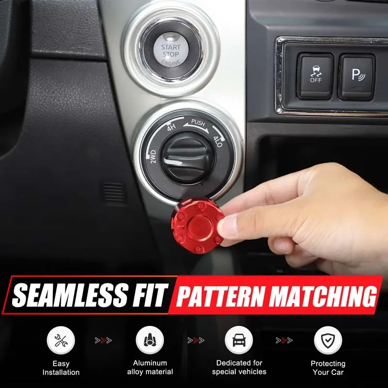 

For Nissan Titan 2016-2023 Aluminum Alloy Car Interior Four-wheel Drive Mode Adjustment Knob Cover