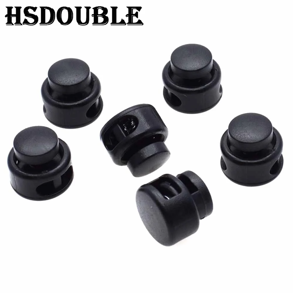 10 Pcs/Pack Cord Lock Toggle Clip Stopper Plastic Black For Bags/Garments Size:15mm*14mm