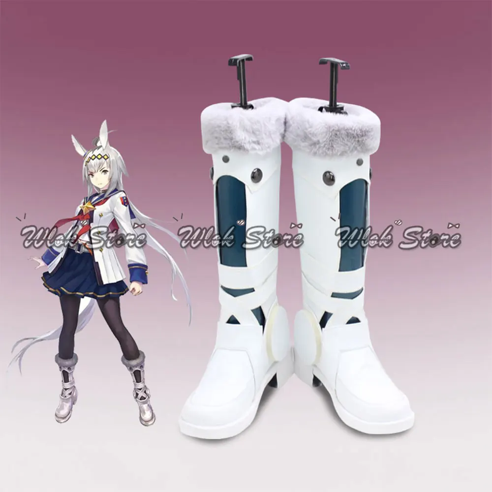 Umamusume Pretty Derby Oguri Cap Cosplay Schuhe Weiße Stiefel Angepasst Anime Halloween Party Karneval Rolle Spielen Schuhe Frau Männer