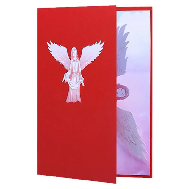 

Angel Praying Cards Displayable Pop Up Christmas Card Unique Catholic Christmas Card With Envelopes For Funeral Bereavement