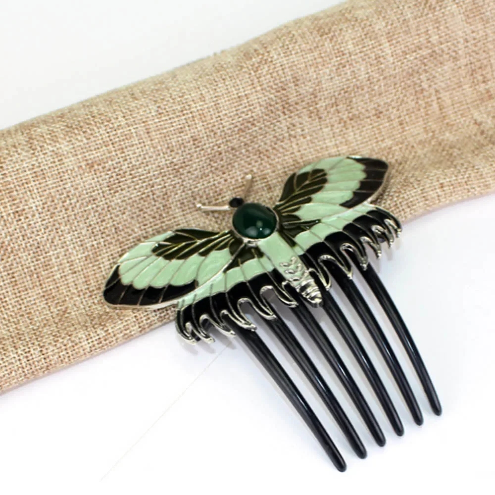 Butterfly Combs Titanic Butterfly Rose Cosplay Prop Alloy Vintage Hairpins Hair Combs Jewelry Accessory Gift Souvenir