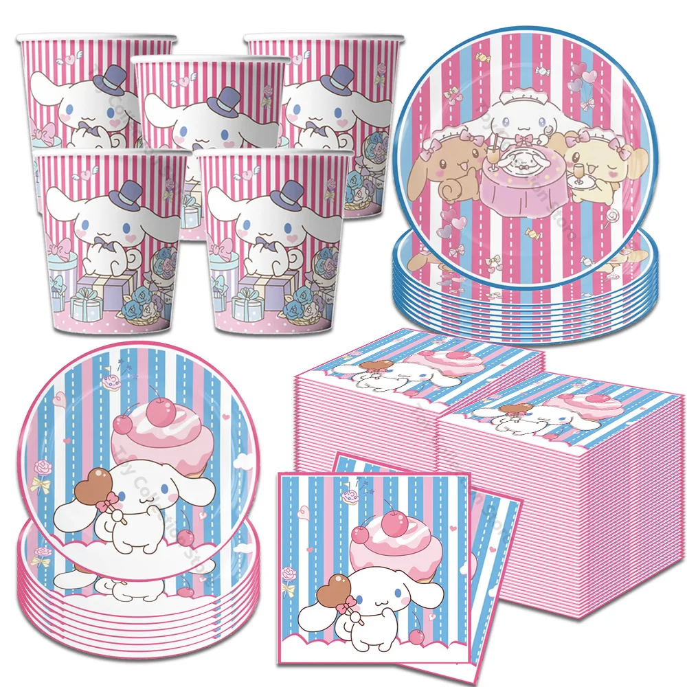 

Sanrio Cinnamoroll Theme Paper Tableware Plate Backdrop Vinyl Photography Shootings Festivel Gifts Kid Party Supplies Decoration