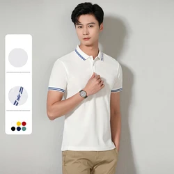 New in shirt summer short sleeve polo shirts for men Casual solid color shirt slim fit formal Polos British style office clothes