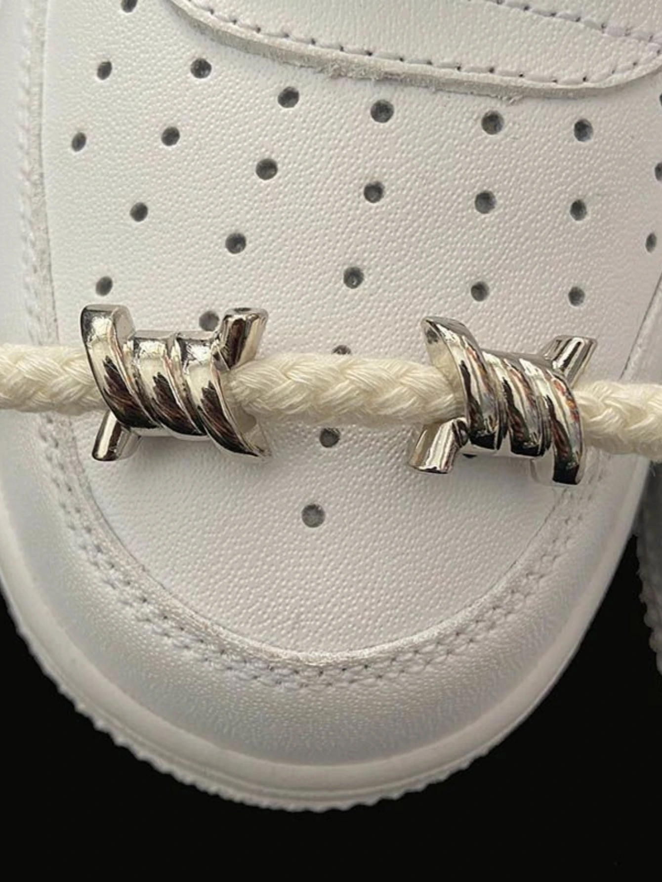 6pcs Punk Style Boots Shoe Lace Metal Decorative Buckle Detachable Accessory For Sneakers And Flat Shoes