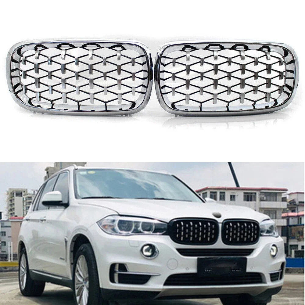 

51117294485,51137316061 For BMW F15 X5 Grille Front Replacement Kidney Grill Diamond Meteor Style Chrome For BMW X6 F16 14-18