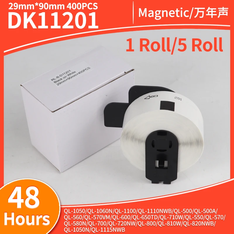 1-10 Roll DK-11201 DK11201 Compatible for Brother Labels With Holders 29*90mm Thermal Paper Fit for QL-500 QL-700 QL-800 QL-1100