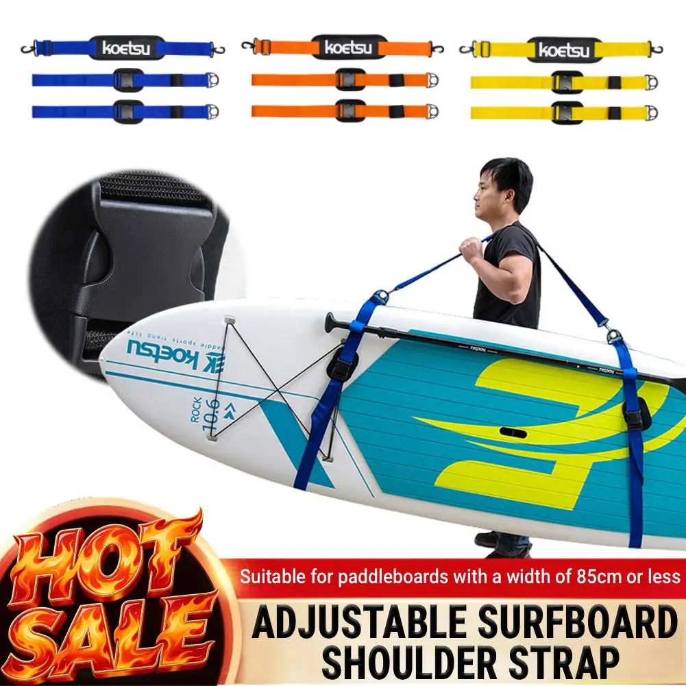 Adjustable Surfboard Shoulder Strap Carry Sling, Stand Up SUP Board Carry Strap, for Paddle Wakeboard Surfing Kayak Accessories