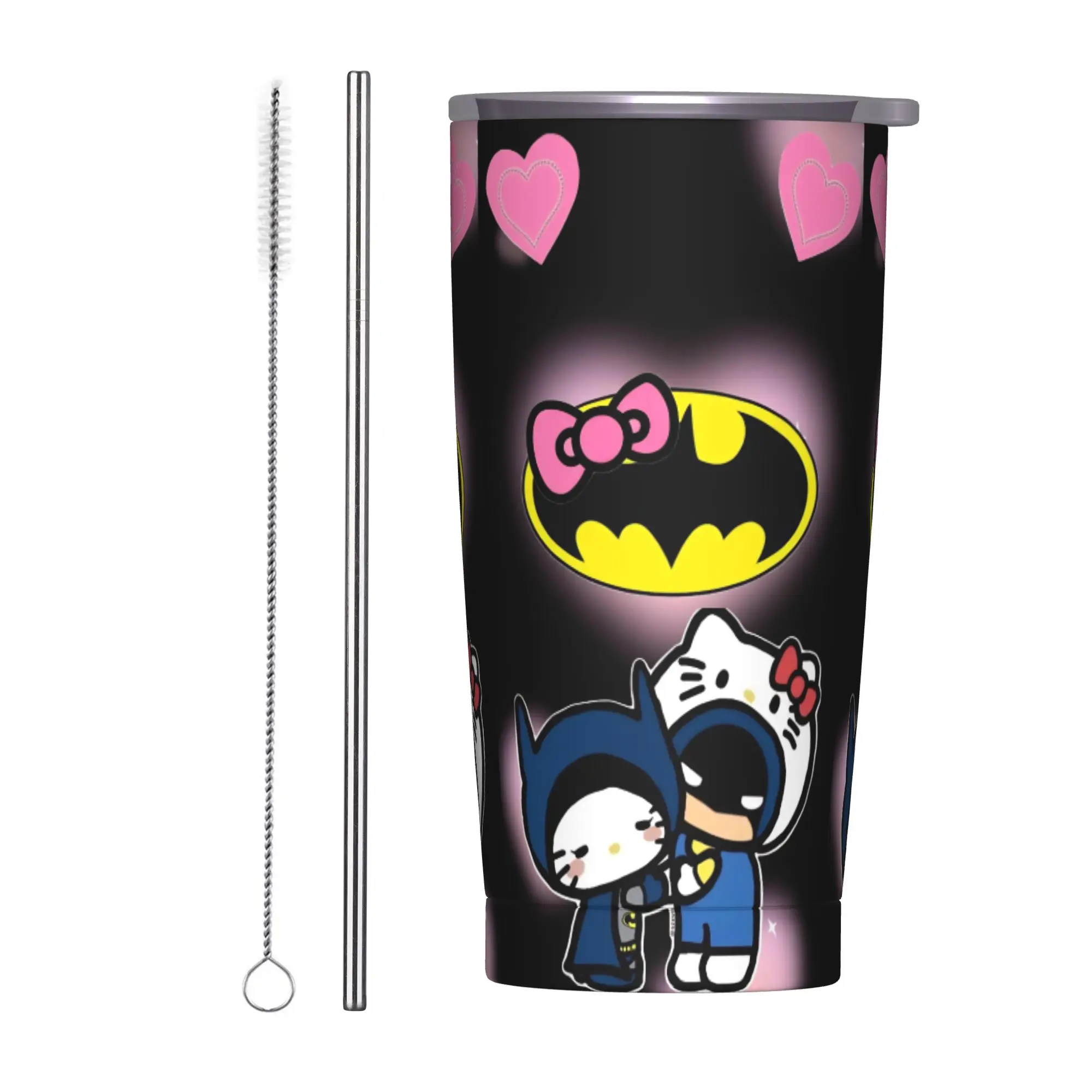 

Hello Kitty Batmans Girlfriend Boyfriend Tumbler Vacuum Insulated Cup Vacuum Flask Office Home Mug Hot Cold Drink, 20oz