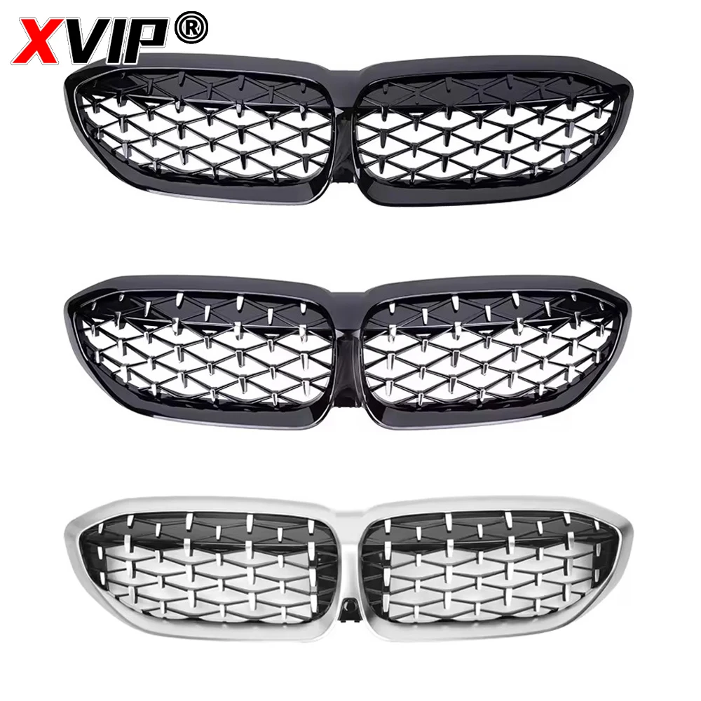 XVIP For BMW G20 G21 330i M340i xDrive 2019-2022 Glossy Black Diamonds Style Front Kidney Grill M Sport Style Bumper Grille