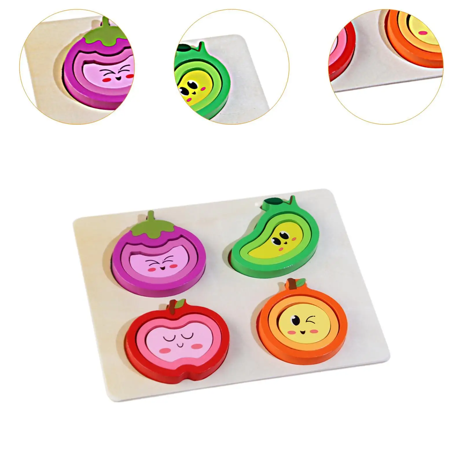 Montessori Baby Wooden Puzzle Toy Educational Jigsaws for Toddlers 1 2 3 Year Old Kids Fine Motor Skills Development Gift