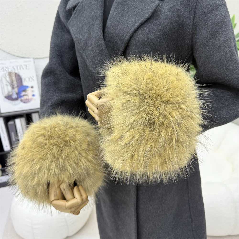 

Зимние теплые манжеты из искусственного меха для рук, женские теплые съемные манжеты-нарукавники, ветрозащитные меховые манжеты-браслеты, аксессуар для пальто