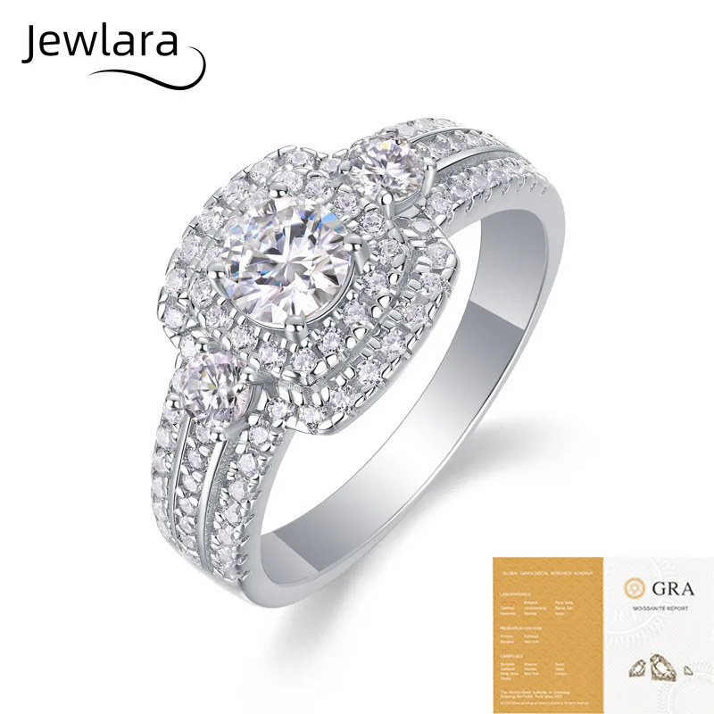 Jewlara Moissanite Light Luxury Rings, Temperament Does Not Fade Ins Style 925 Sterling Silver Ring S925 Silver Jewelry Gifts