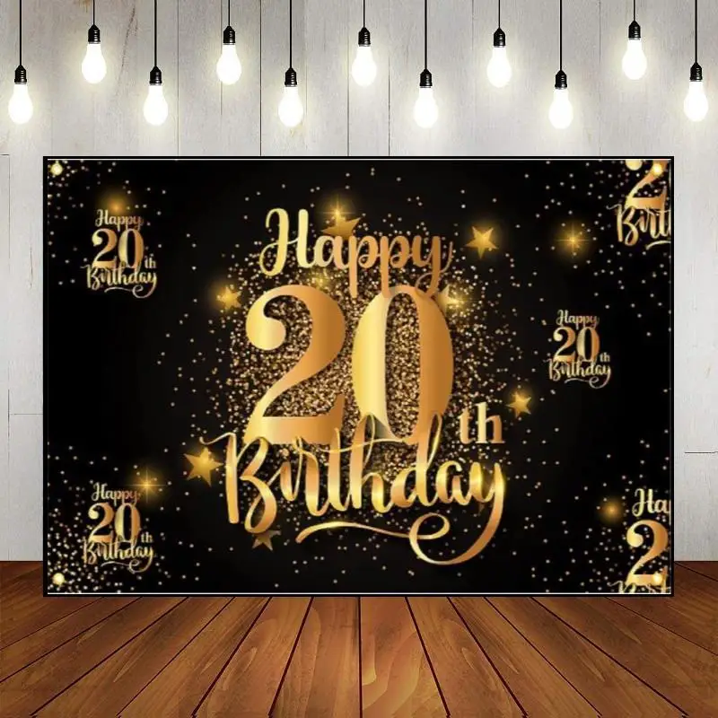 

Happy 20th Birthday Man Woman The Breath of Youth Custom 20 Years Decoration Party Backdrop Banner Photography Wall Balloon