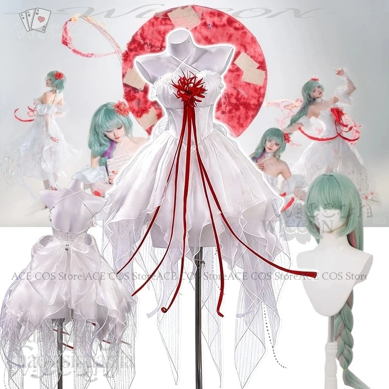 

Adults costume Phrolova Cosplay Wuthering Waves Game New Skin Anime Costumes Little White Dress Off-shoulder Sleeveless Hallowee