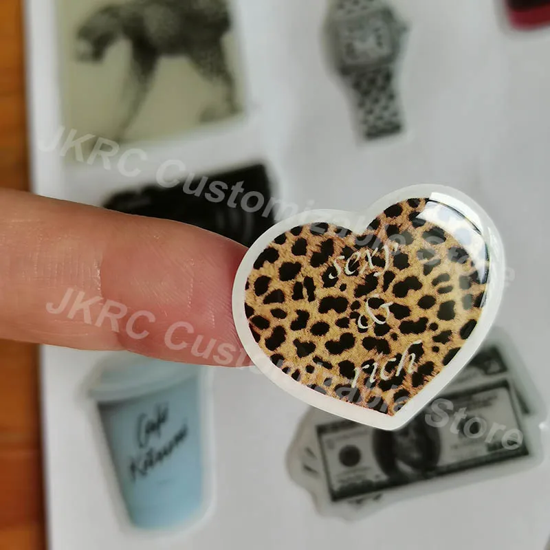 fashion mobile phone case resin sticker personalized 3D gel logo self-adhesive dome shapes popular crystal epoxy jelly label DIY