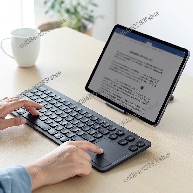 Bluetooth Keyboard Lightweight Rechargeable Keyboard with Trackpad for Apple Devices Switching