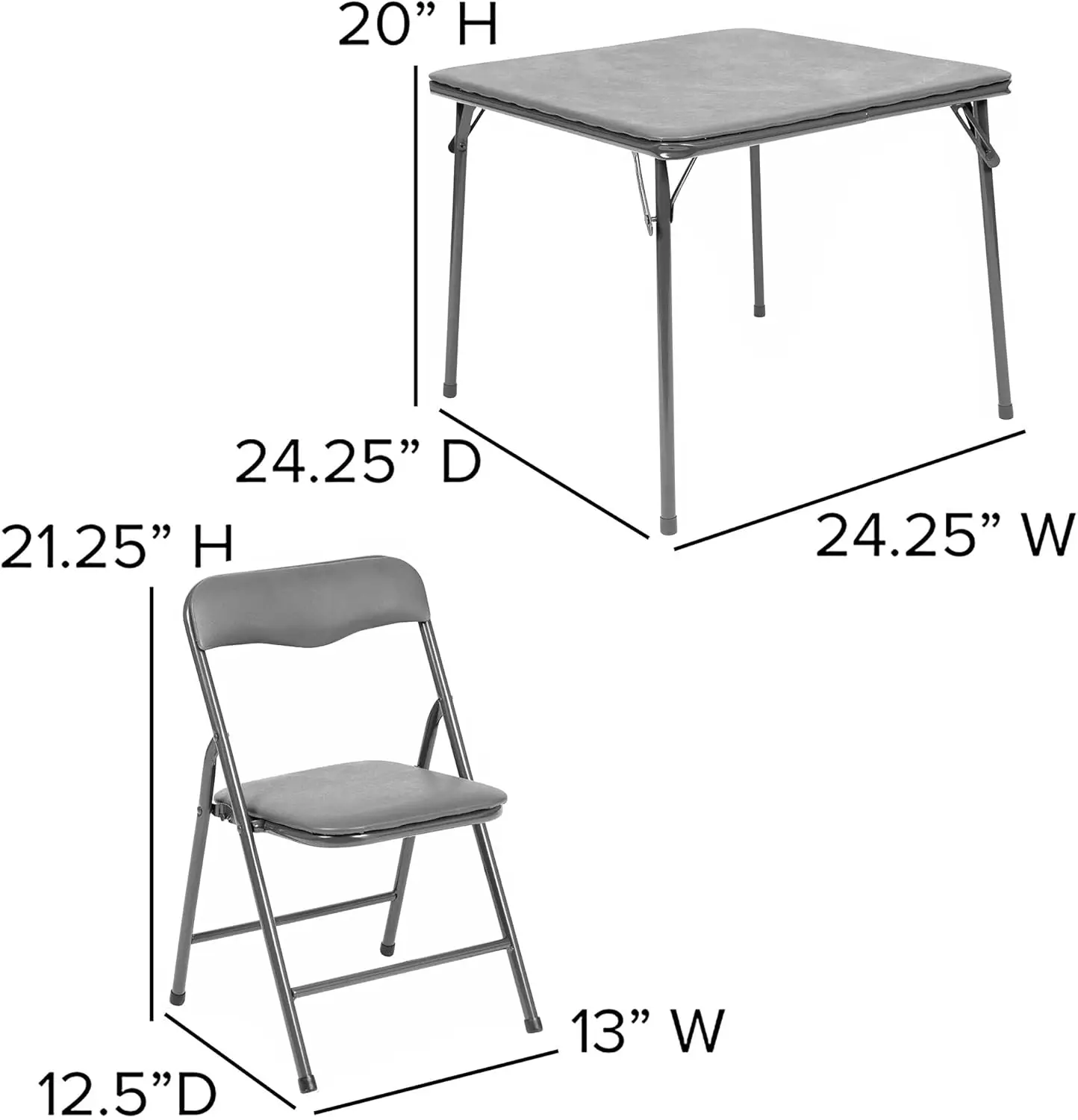 Mindy Kids-Juego de mesa y sillas cuadradas plegables para guardería y aulas, juego de actividades para niños, juego de 5 piezas