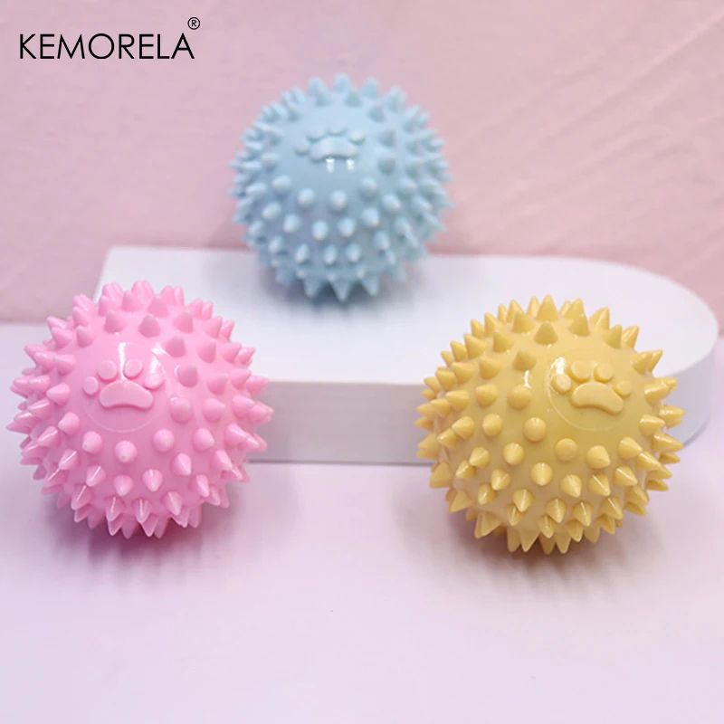 Pet Dog Paw Print Thorn Ball TPR Interactive Chew Toy for Small Dogs Bite Resistant Molar Teeth Training Supplies