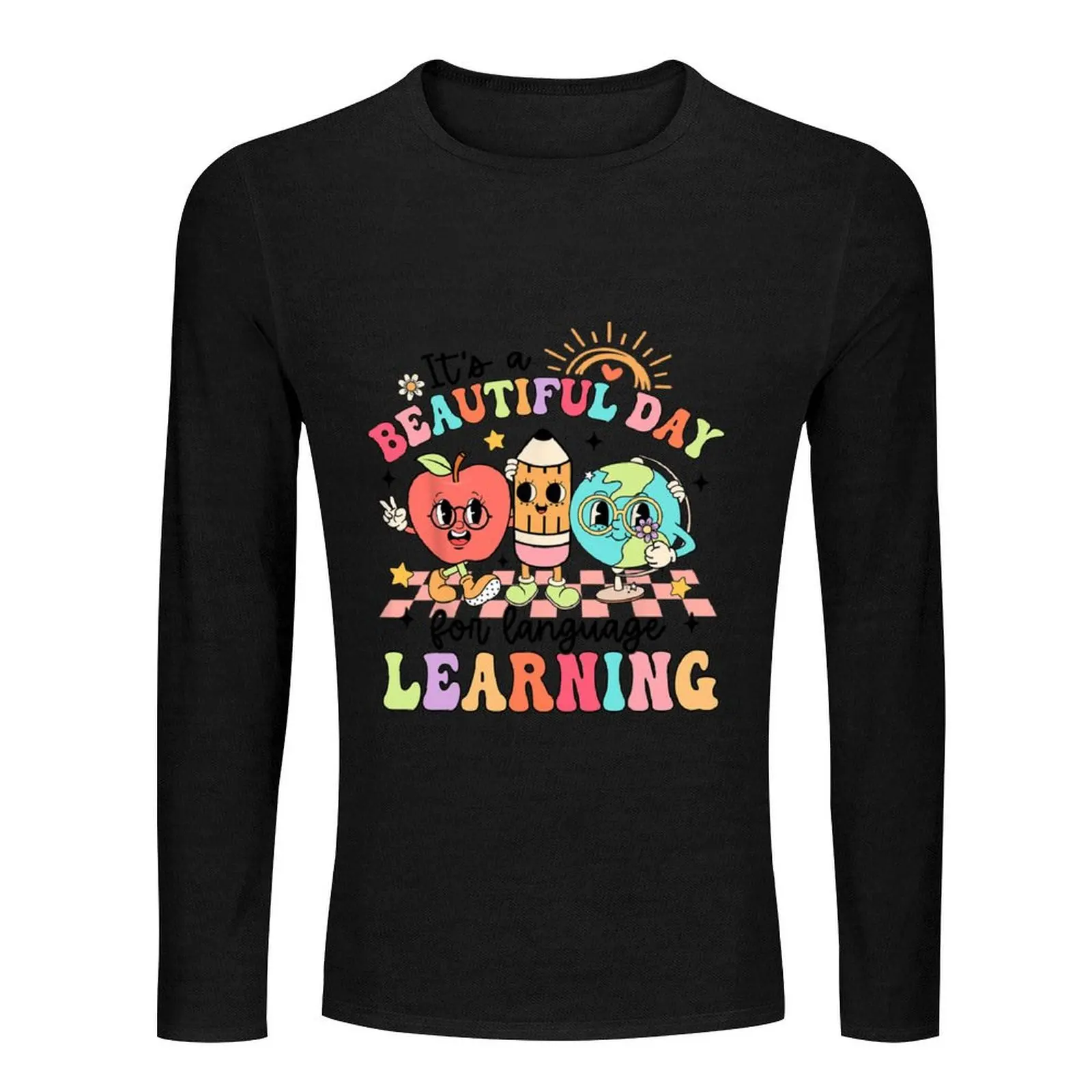 It's A Beautiful Day For Language Learning Shirt For Esl, Teacher Gift Long T-Shirt Aesthetic clothing mens t shirts