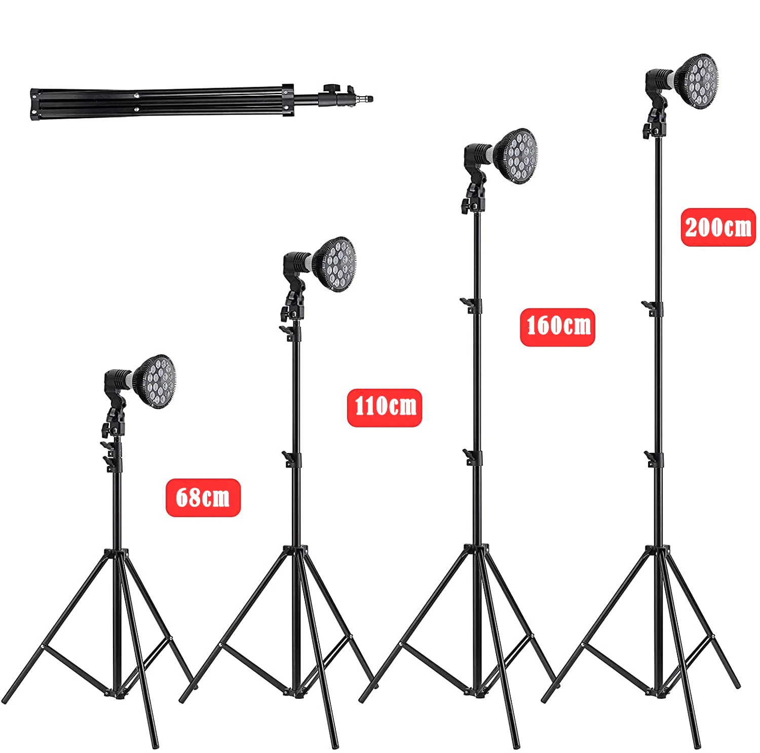 

Folding Telescopic Light Stand, Aluminum Alloy Bracket with Switch, Tripod Plant Light For Beauty Light With E27 Screw Socket