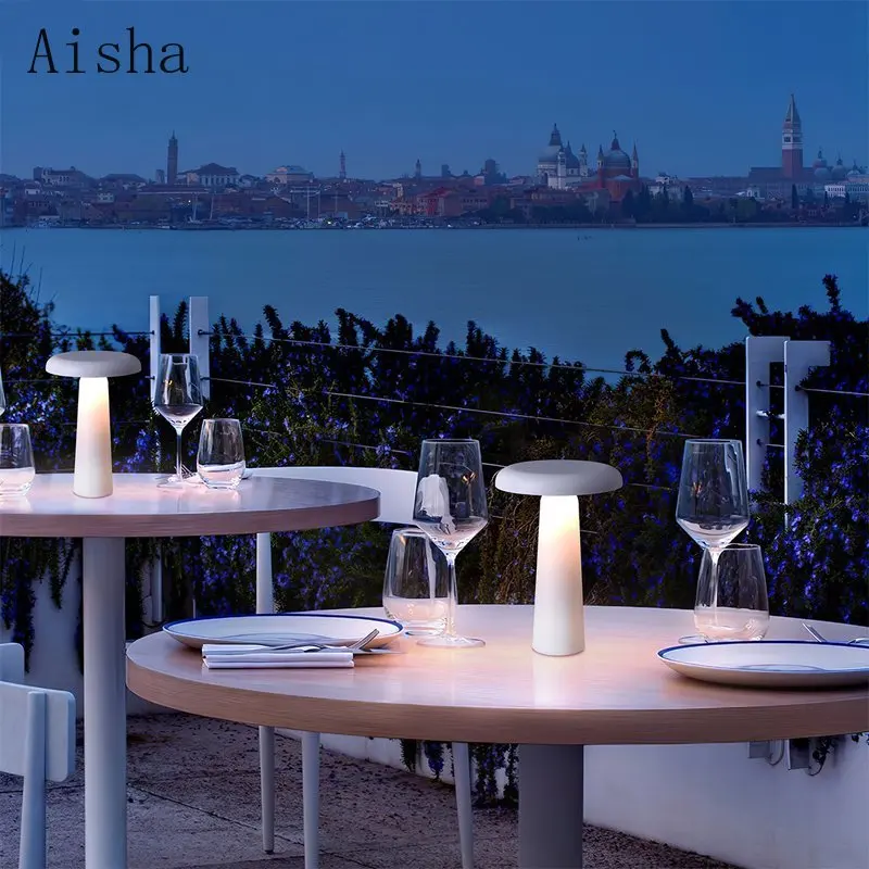 

Led Rechargeable Table Lamp Nordic Restaurant Bar Decorative Atmosphere Light Touch Bedroom Bedside Night Light Home Decor