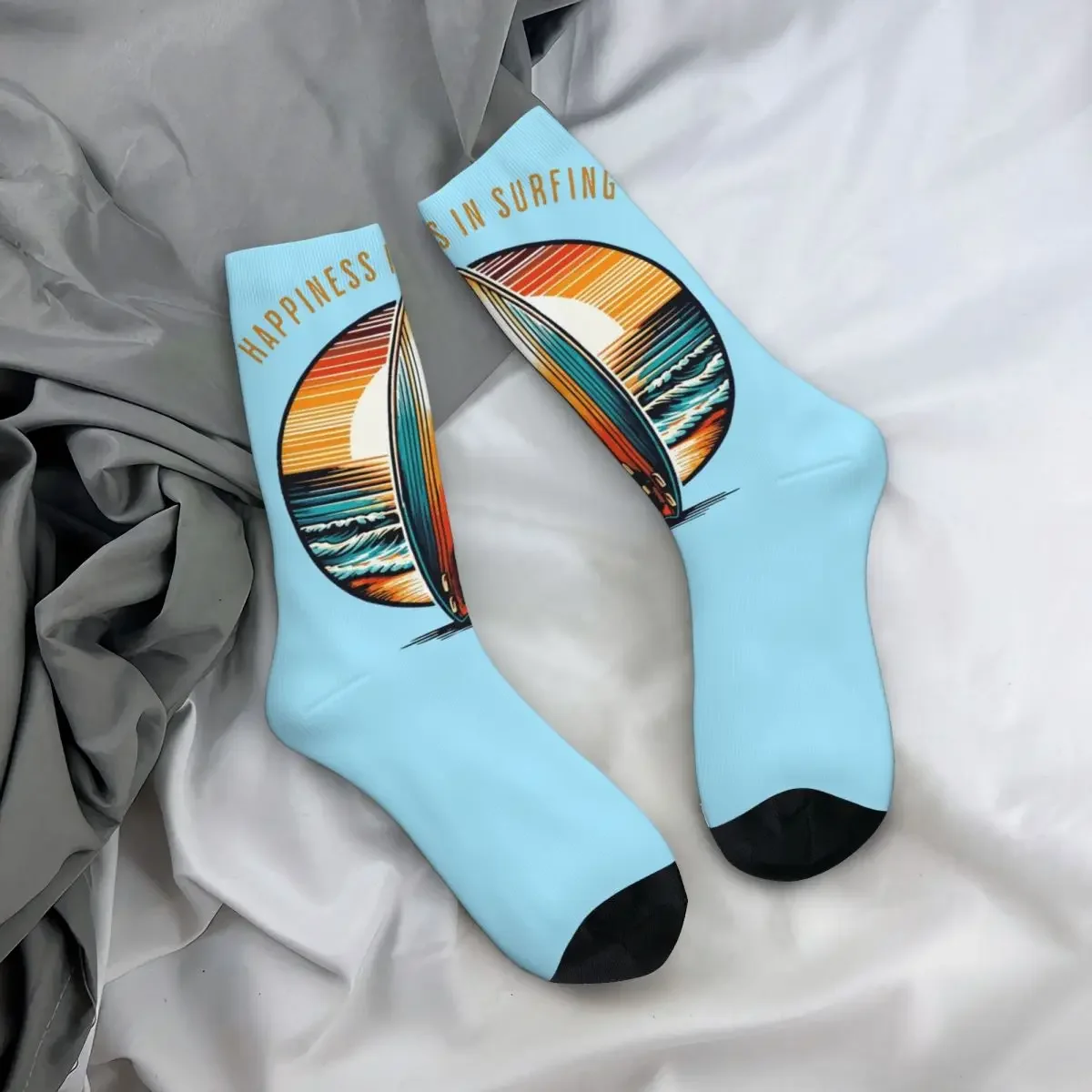 Surf-Glück ist in Surf-Socken Harajuku hochwertige Strümpfe die ganze Saison über Socken Zubehör für Unisex-Geschenke