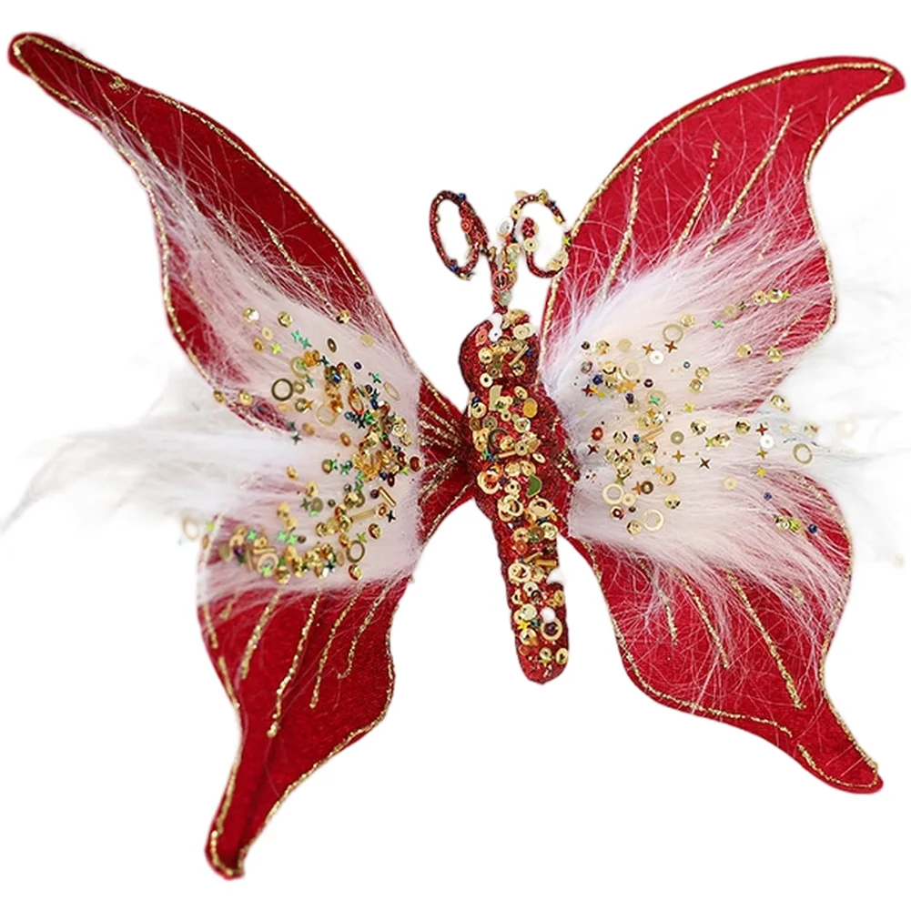 

DIY Velvet Christmas Butterfly Decorations 30cm Lightweight Fabric Butterfly for Holiday Party and Seasonal Decor