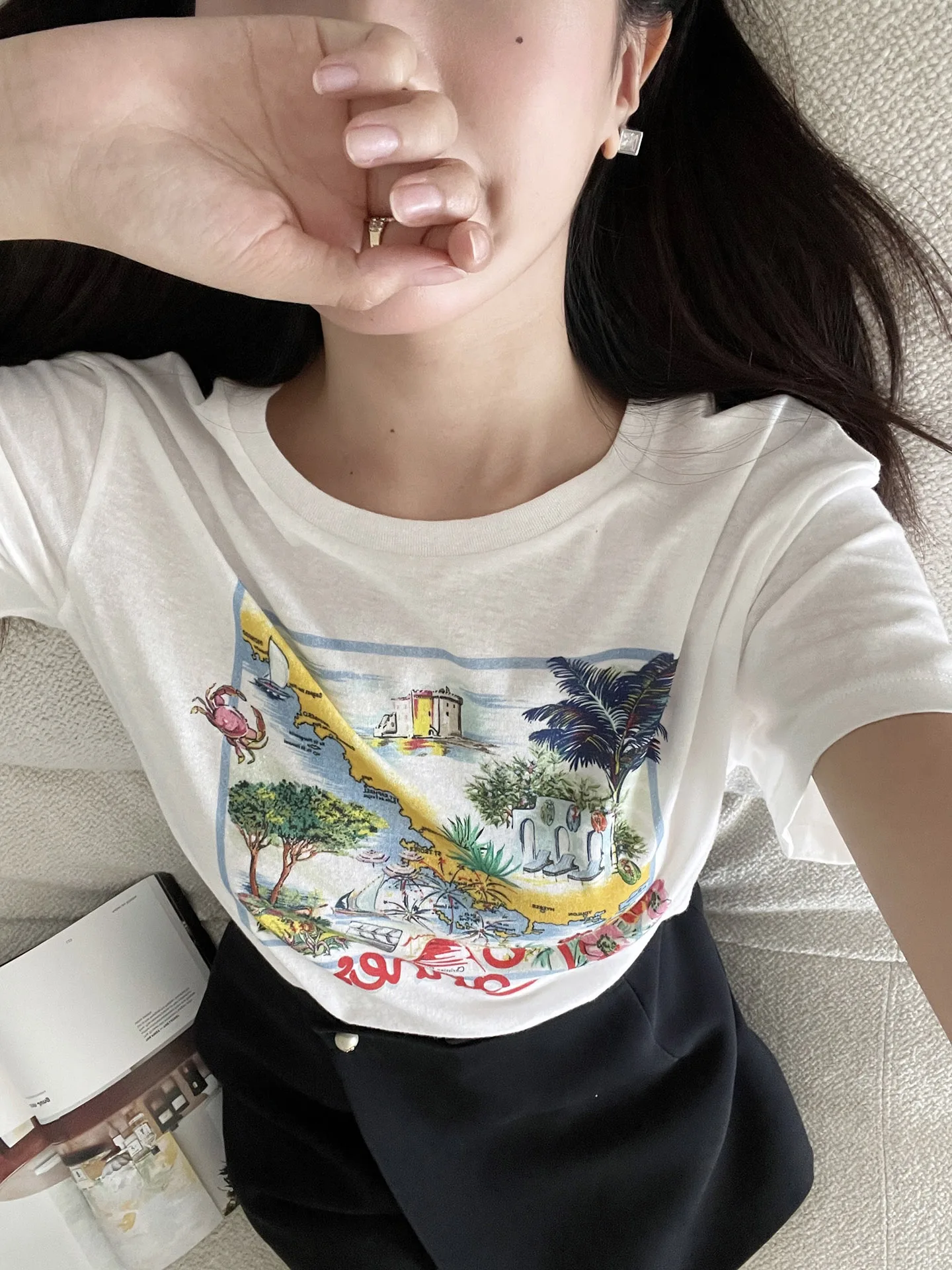 

Fi Buy Buy Buy Cute Gao Роскошная женская повседневная футболка из хлопка и льна с круглым принтом Ne ort Sve, летняя повседневная футболка прямого кроя