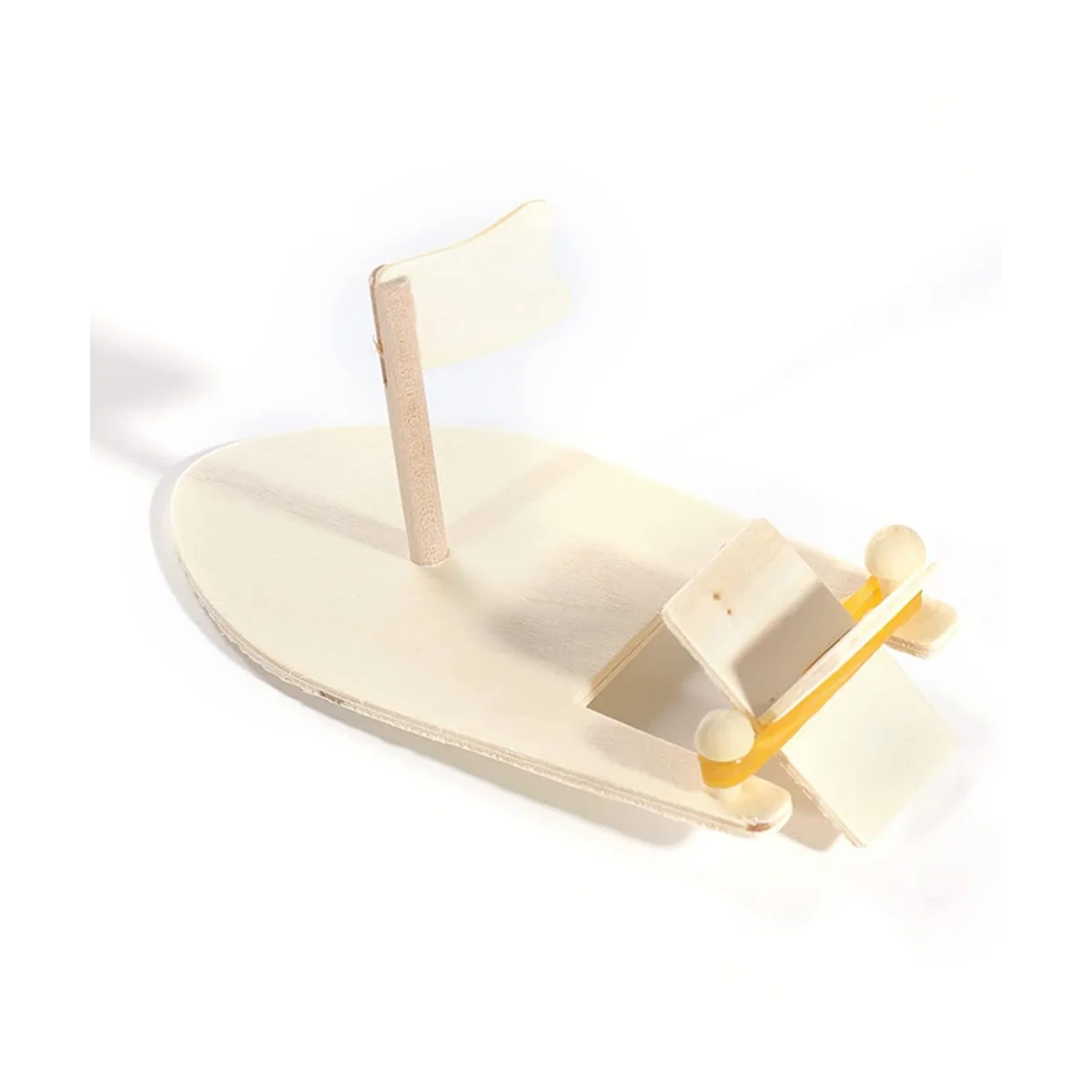 DIY Wooden Sailboat Rubber Band Paddle Boat Paint and Decorate Wooden Sailboat Embryo Model Handmade Materials Craft Kit