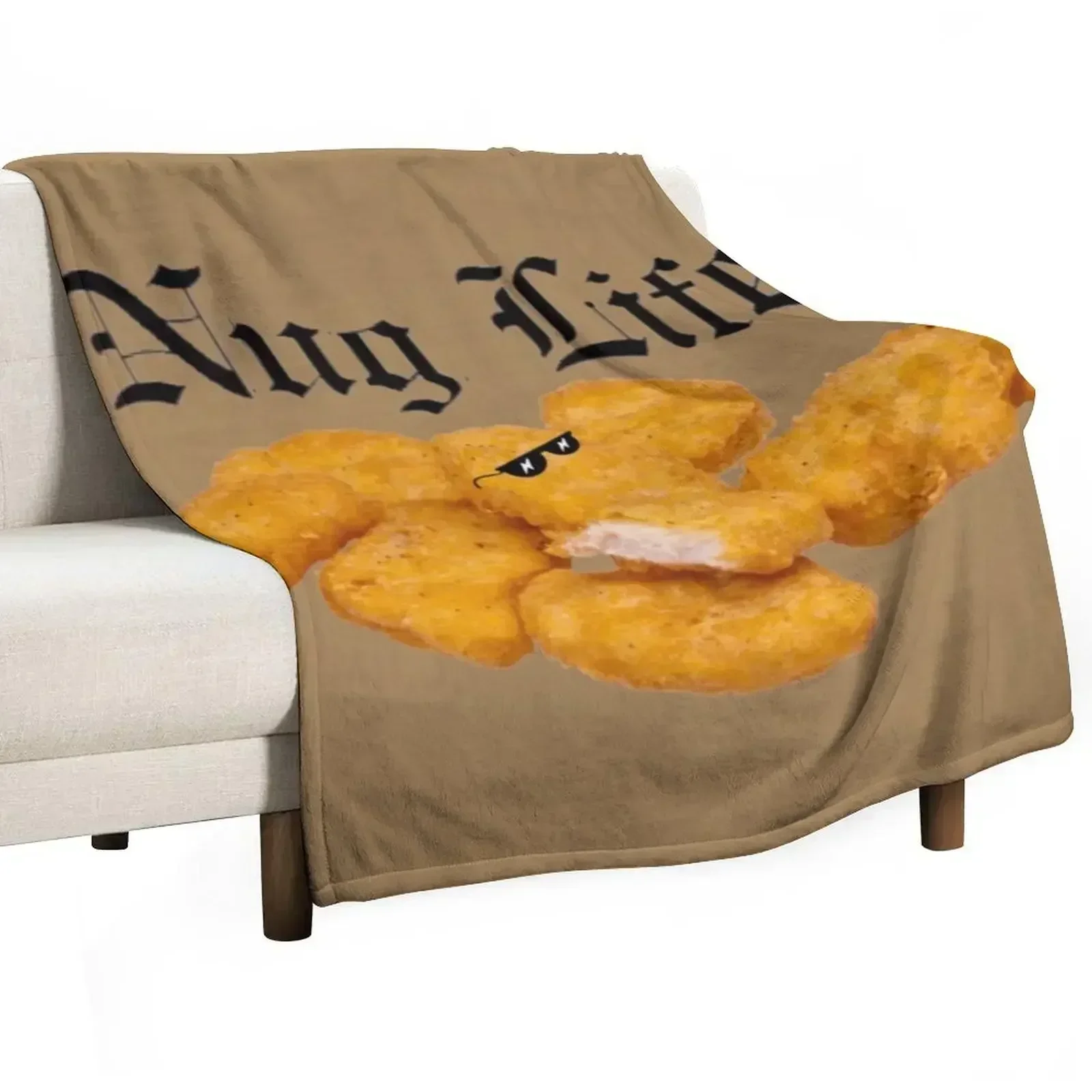 

Nug Life Chicken Nuggets Throw Blanket Soft Warm Blanket Gift for Grandparents