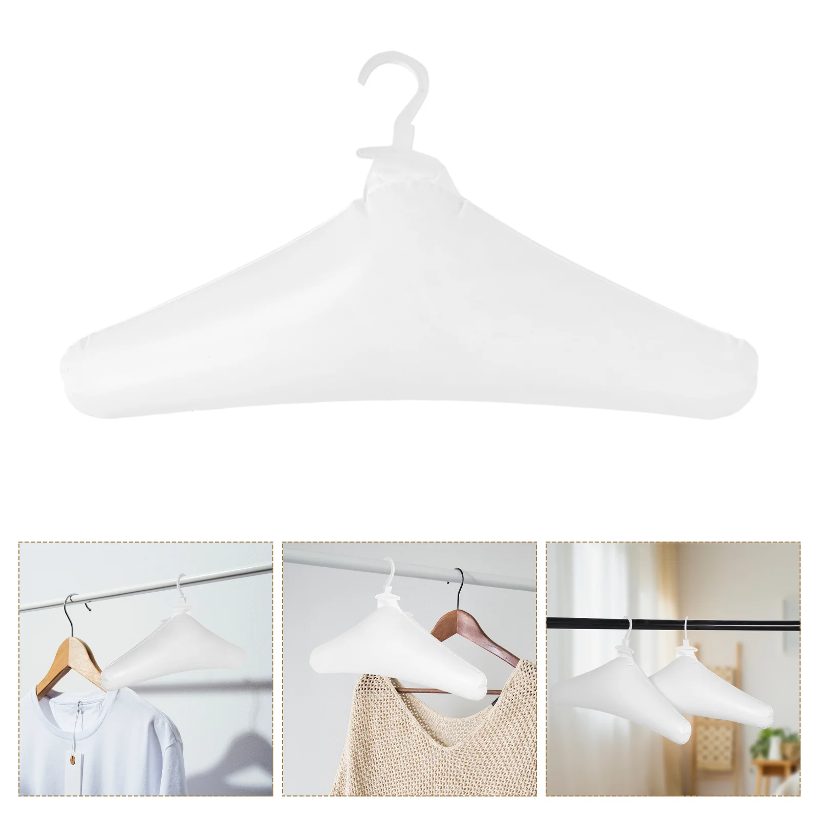 

3Pcs Inflatable Clothes Hangers Foldable Portable Drying Prevents Wrinkles Ideal for Travel Home Car Camping Hangers for Clothes
