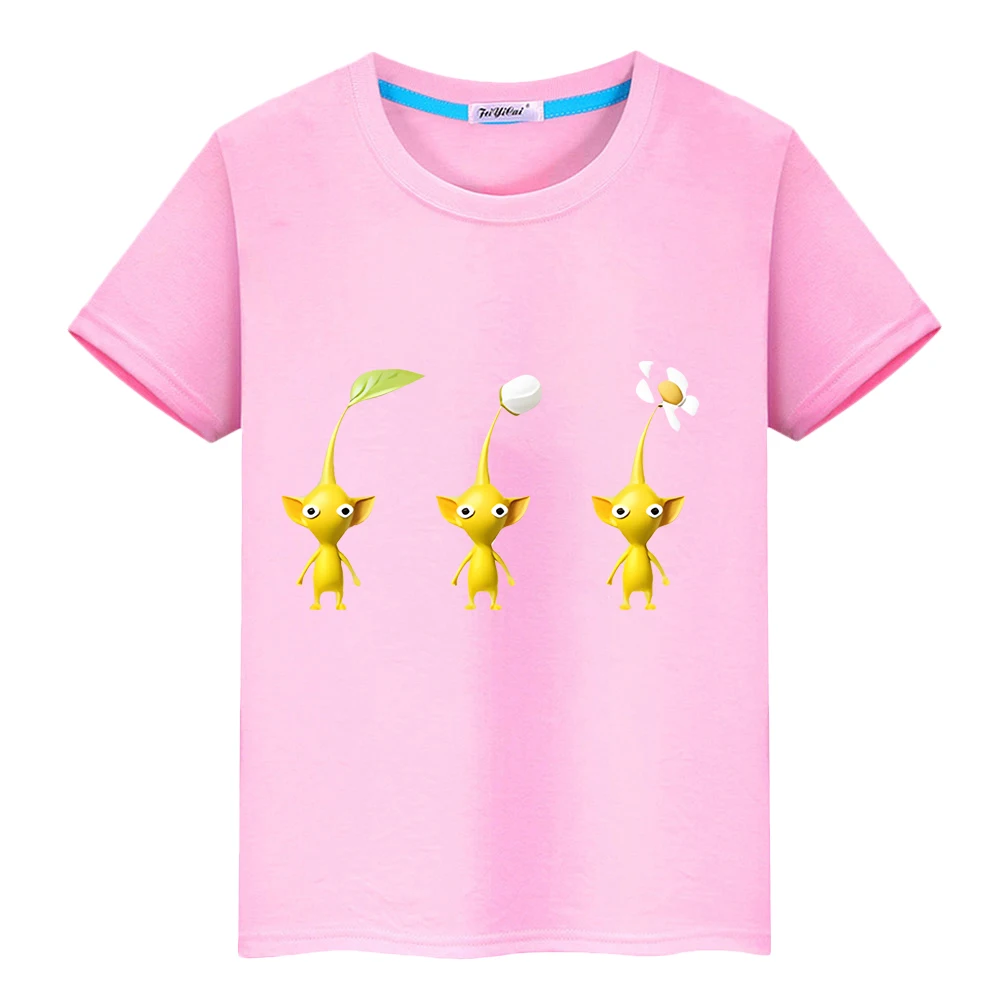 

Pikmin Print T-shirt 100%Cotton Short Cute Tops anime Tees pride tshirt Summer cartoons Tshirt y2k kid Day gift boy girl clothes